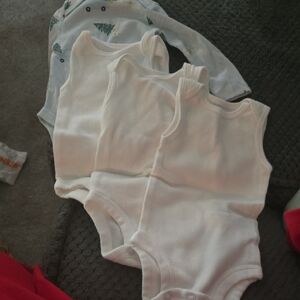 Classic White Sleeveless Baby One-Piece Bodysuits - Pack of 3